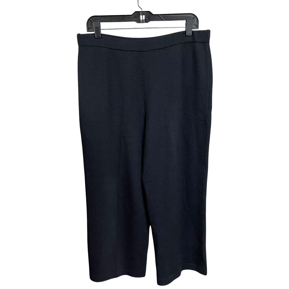 St. John Collection Black Santana Knit Pull On Cropped Pants Womens Size 12